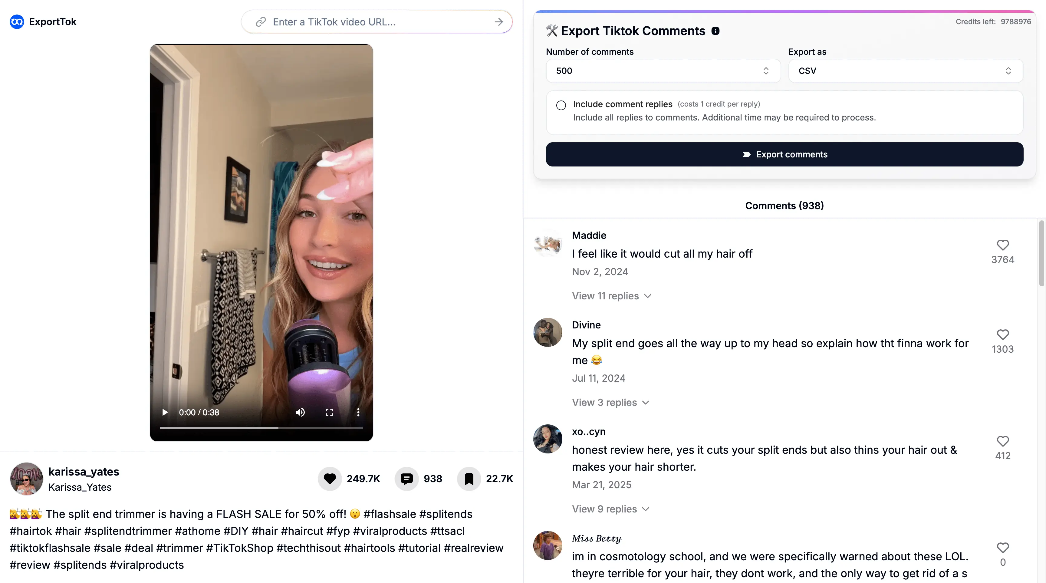 TikTok comment viewer