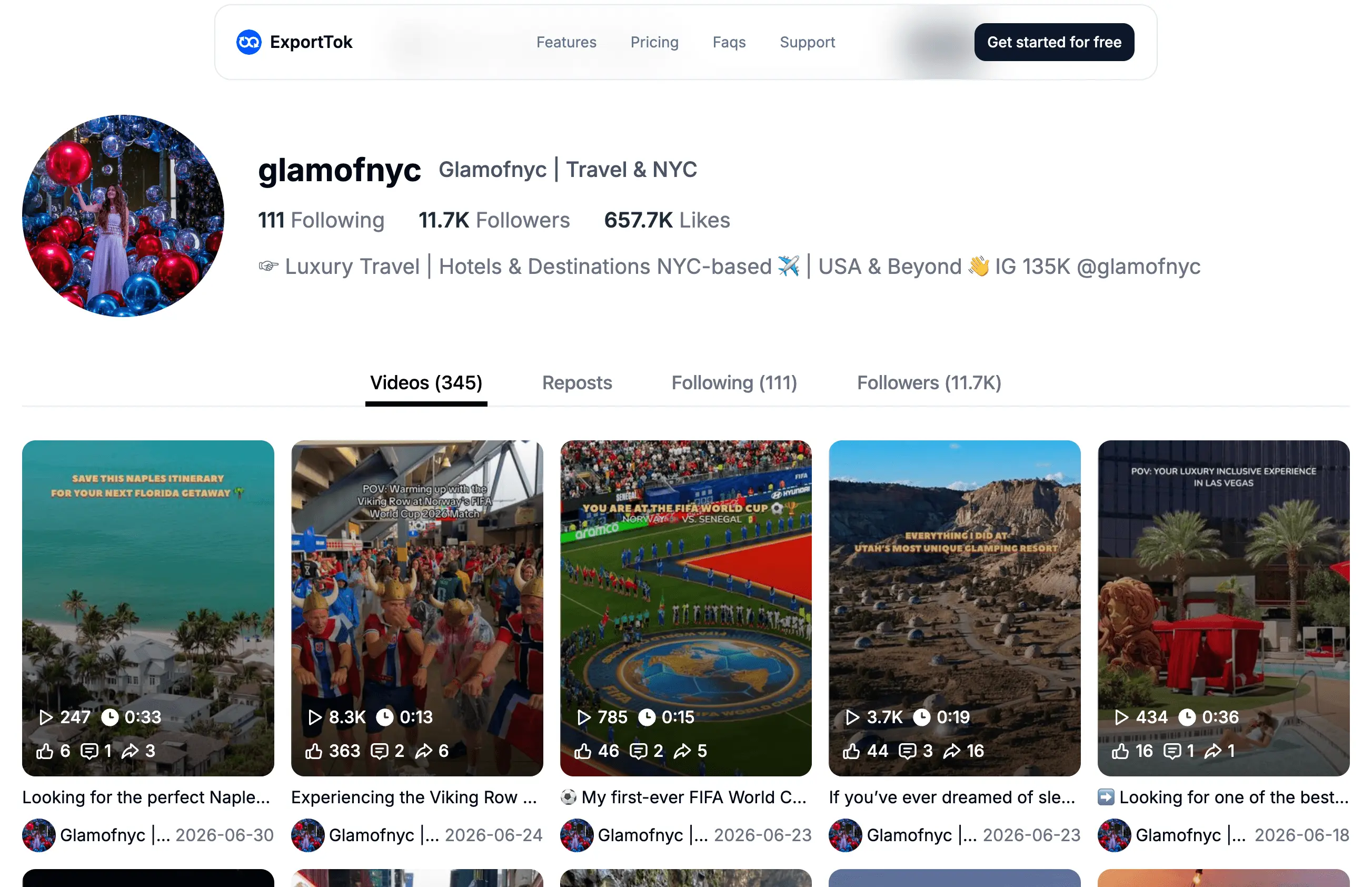 Shareable TikTok Profile Page